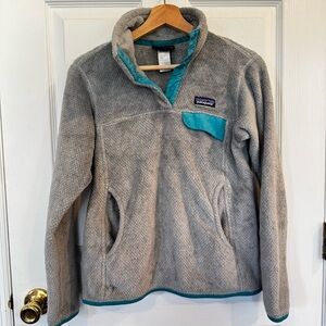 Patagonia Better Sweater 1/4 Snap Pullover Gray Teal Women’s Small Classic